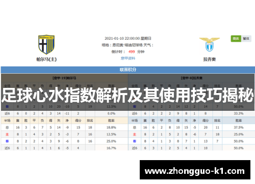 足球心水指数解析及其使用技巧揭秘